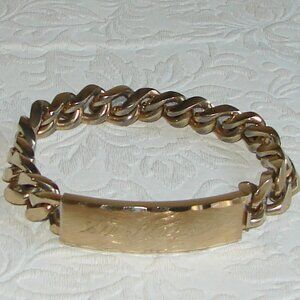 Vtg Speidel Men's ID BRACELET, Engraved 'Sir Playboy', 'Danny', Curb Link  F19
